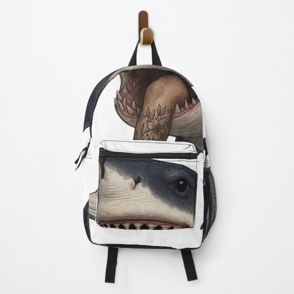 Item preview, Great White Shark Bite with Tattooed Leg & Sneaker designed and sold by Seethingsenterprise.