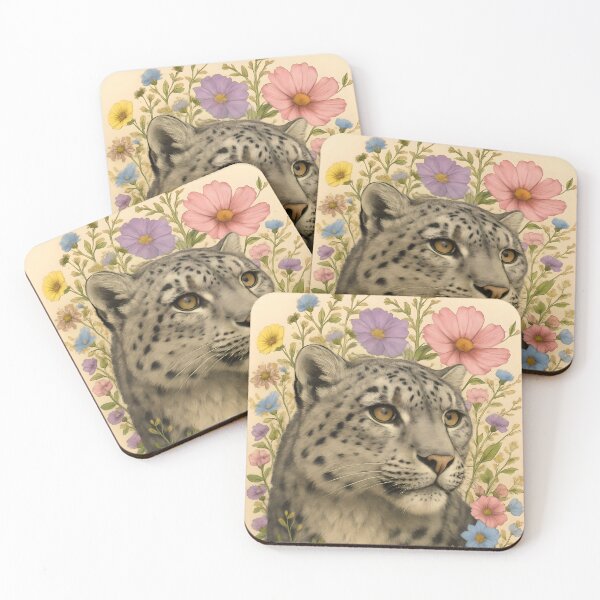 Item preview, Floral Snow Leopard designed and sold by AWildLifeShop.
