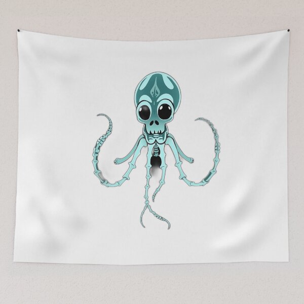 Item preview, Glow-in-the-Dark Skeletal Squid Art designed and sold by sharon1210.