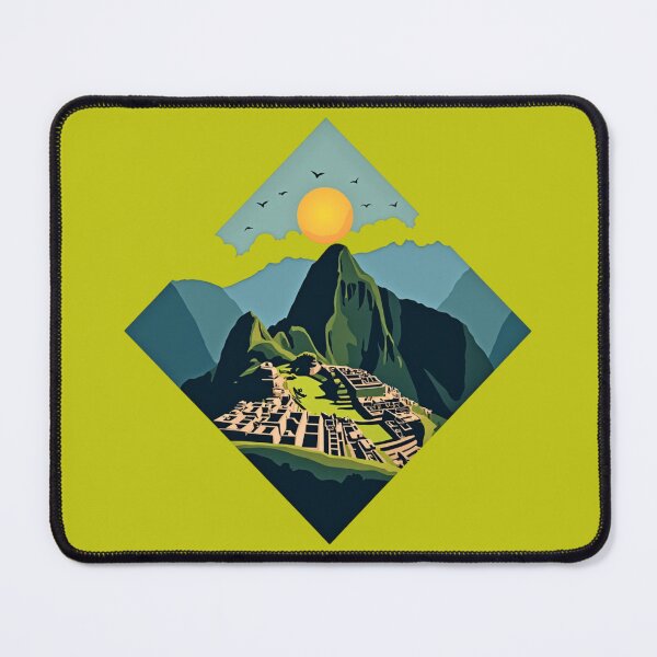 Item preview, "Machu Picchu Geometric Sunset – Vibrant Inca Ruins Art" designed and sold by Timeless Design.