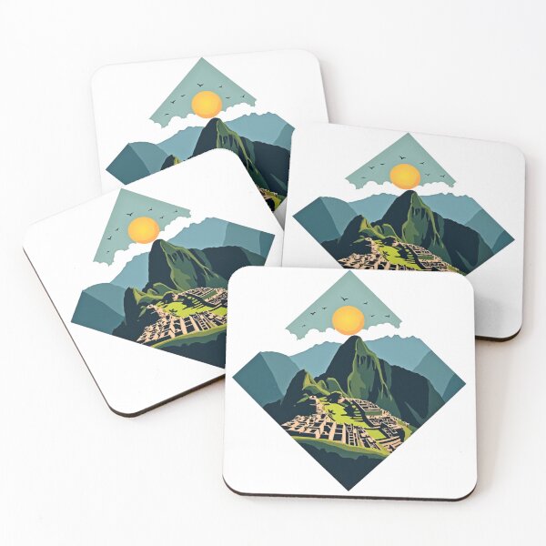 Item preview, "Machu Picchu Geometric Sunset – Vibrant Inca Ruins Art" designed and sold by Timeless Design.