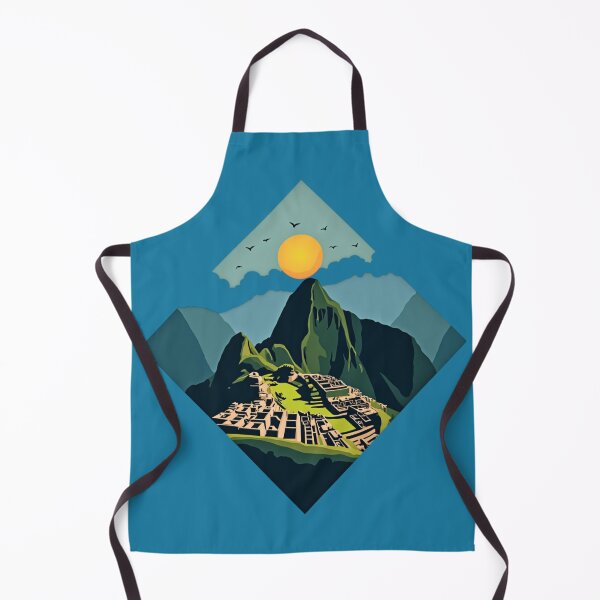 Item preview, "Machu Picchu Geometric Sunset – Vibrant Inca Ruins Art" designed and sold by Timeless Design.