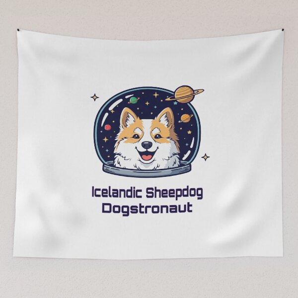 Item preview, Icelandic Sheepdog Dogstronaut – Cute Space Dog  designed and sold by The Real Life Symphony.