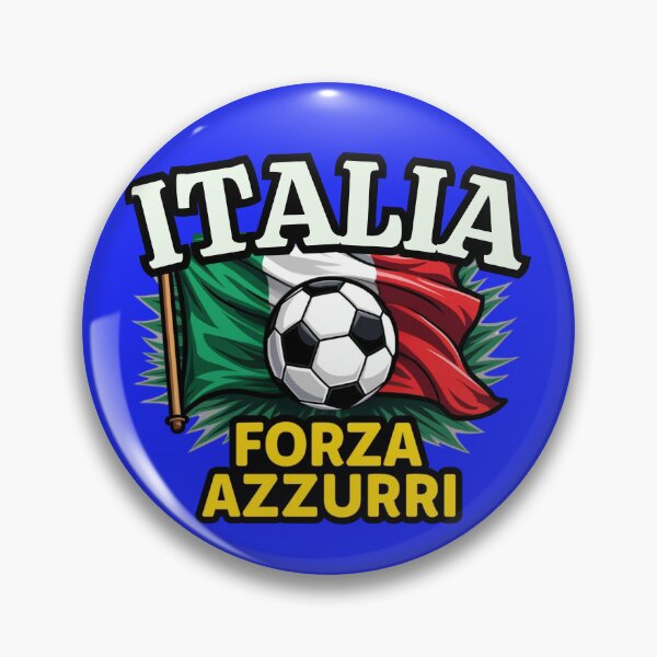 Aperçu de l'œuvre Passion du football italien – Conception du drapeau Forza Azzurri créée et vendue par Timeless Design.