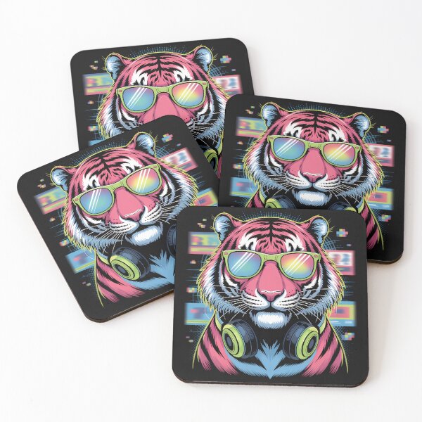 Item preview, Retro Cyber Tiger with Shades and Headphones designed and sold by Linework Studio.