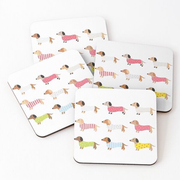 Item preview, Cute Dachshunds in Colorful Patterned Sweaters designed and sold by ArtfulWeave.