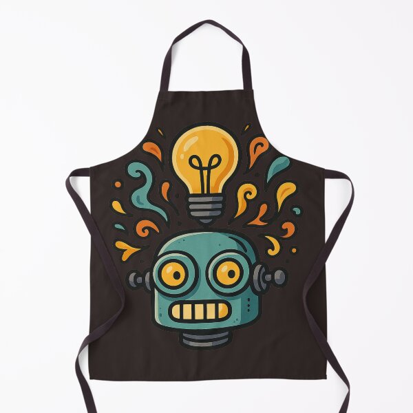 Item preview, Retro Robot Head with Lightbulb – Creative Idea Explosion designed and sold by MugLifeCo.
