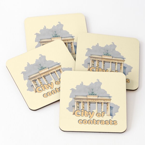 Item preview, Berlin City Map with Brandenburg Gate designed and sold by MoxisWatercolor.