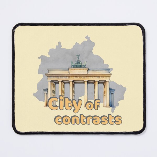 Item preview, Berlin City Map with Brandenburg Gate designed and sold by MoxisWatercolor.
