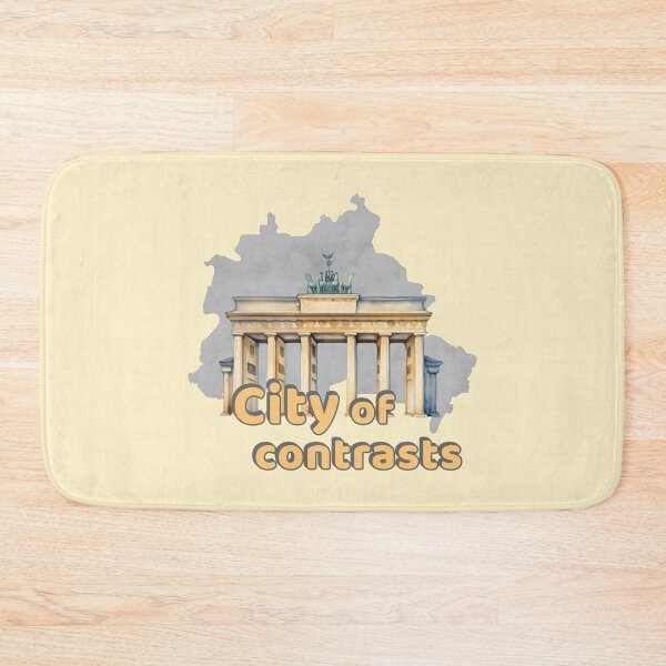Item preview, Berlin City Map with Brandenburg Gate designed and sold by MoxisWatercolor.