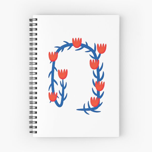 Item preview, Floral Frame with Red Tulip-Like Blooms and Blue Stems designed and sold by ArtfulWeave.