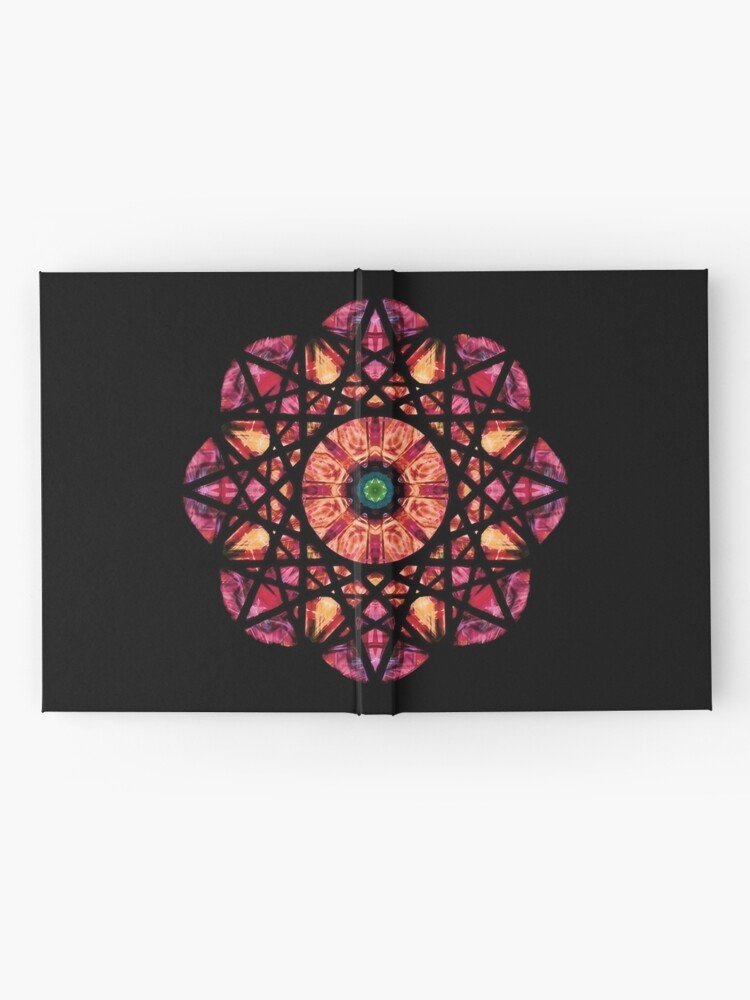 Thumbnail 2 of 3, Journal, Ember Rosette - Kaleidoscopic Mandala #003 designed and sold by smorfydesign.