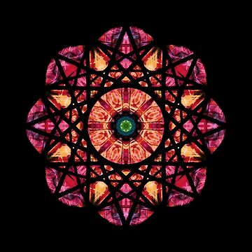 Artwork thumbnail, Ember Rosette - Kaleidoscopic Mandala #003 by smorfydesign