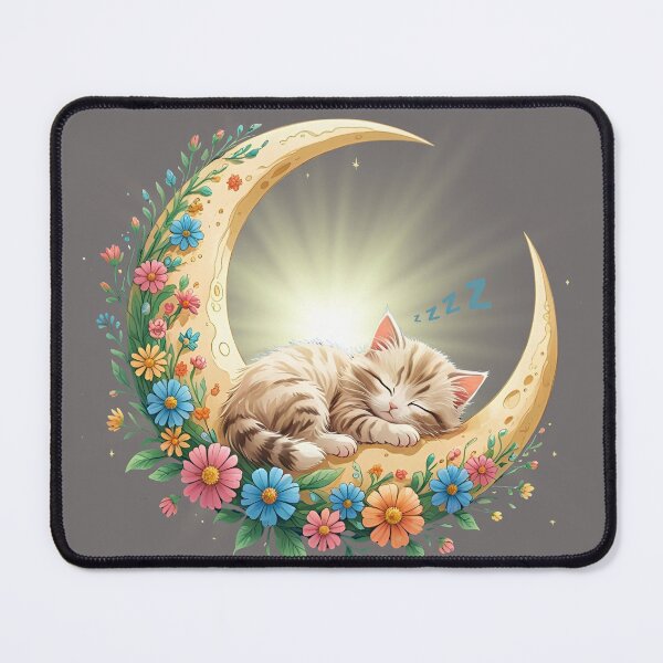 Item preview, Kitten sleeping on the moon designed and sold by lunadesignsmoon.