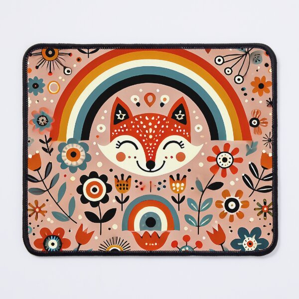 Item preview, Fox: Rainbow Guardian - Scandinavian Folk Art by heidiannemorris © designed and sold by FOLK ART FUSION by heidiannemorris.