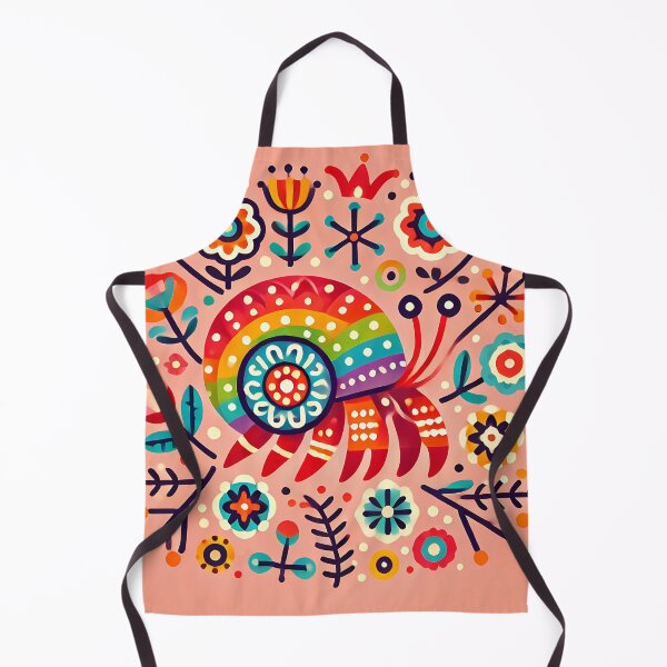 Item preview, Hermit Crab: Rainbow Shell Home - Scandinavian Folk Art by heidiannemorris © designed and sold by FOLK ART FUSION.