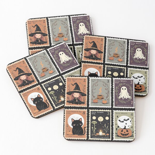 Item preview, post stamp spooky season halloween ghost WITCHY CREW designed and sold by jackoslimited.