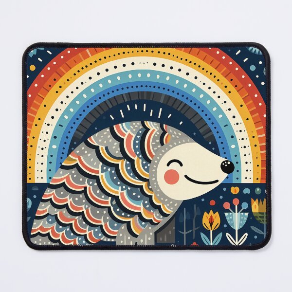 Item preview, Pangolin: Hope for Wildlife: Rainbow Scales - Scandinavian Folk Art by heidiannemorris © designed and sold by FOLK ART FUSION by heidiannemorris.