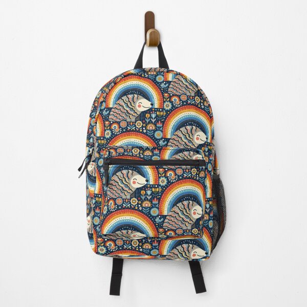 Item preview, Pangolin: Hope for Wildlife: Rainbow Scales - Scandinavian Folk Art by heidiannemorris © designed and sold by FOLK ART FUSION by heidiannemorris.