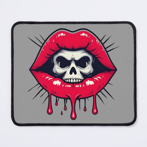 Item preview, Zombie Skull in Mouth - Red Lips designed and sold by NightTimeJ.