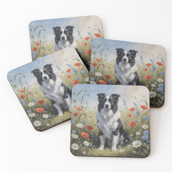 Item preview, Border Collie in Realistic Wildflower Meadow designed and sold by Nature's Palette.