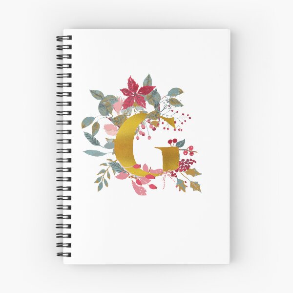 Item preview, Personalized Holidays Christmas gift MONOGRAM GOLD letter alphabet G with watercolor floral designed and sold by Katarina Roccella.