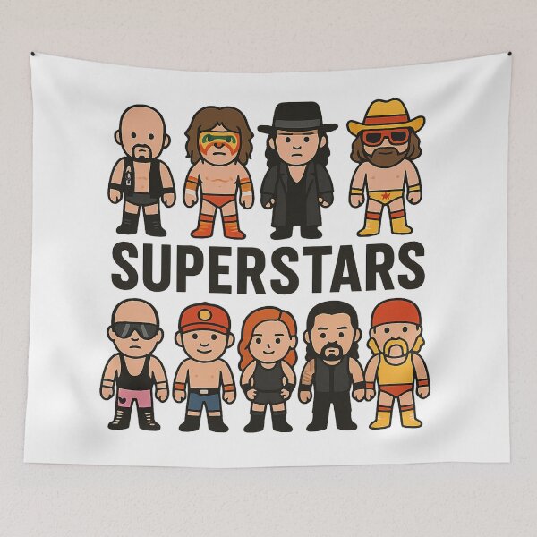 Item preview, Chibi superstars – legendary wrestlers cartoon style designed and sold by LoomisDreams.