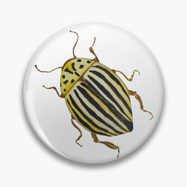 Item preview, Striped yellow and black beatle original watercolor designed and sold by GwendolynLee.