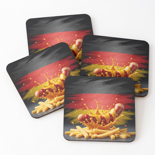 Item preview, German Streetfood Explosion – Art with Currywurst & Fries designed and sold by Mark Fischer.