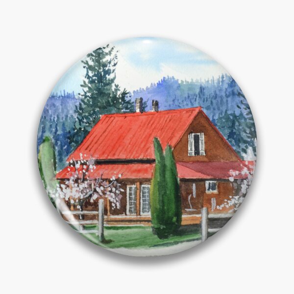 Item preview, Forest Red House in the Spring designed and sold by MerriliesBrush.