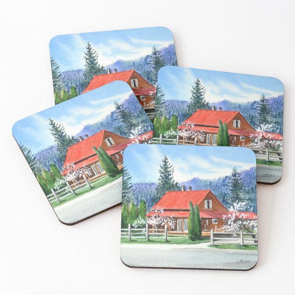 Item preview, Forest Red House in the Spring designed and sold by MerriliesBrush.
