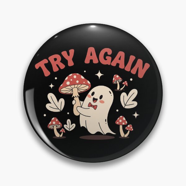 Item preview, "Try Again" – Retro Ghost & Mushroom Forest Logo designed and sold by ARTReMi.