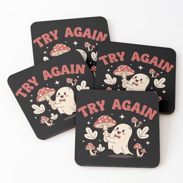 Item preview, "Try Again" – Retro Ghost & Mushroom Forest Logo designed and sold by ARTReMi.