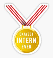 Gift For Intern Medal Champion T-Shirt Sticker