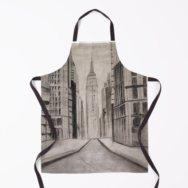 Aperçu de l'œuvre Impression d'art : Ville au fusain et au graphite créée et vendue par MaritzaGoodIdea.