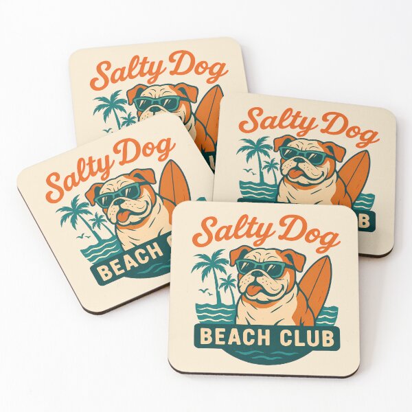 Item preview, Salty Dog Beach Club – Cool Bulldog Surfing Retro Summer Design designed and sold by The Wonder cabinet.