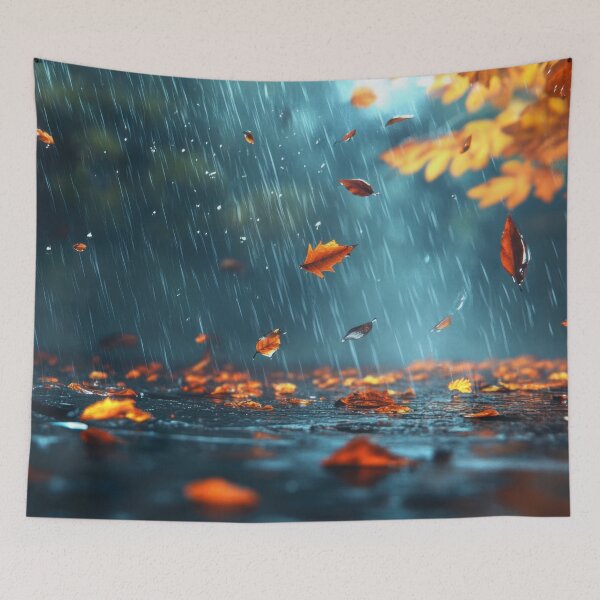 Item preview, Autumn leaves fall in heavy rain designed and sold by anytka.