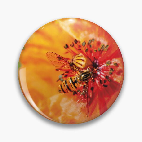 Item preview, Hoverfly on Poppy – Bright Macro Nature Photography designed and sold by 3 Hours of Silence.