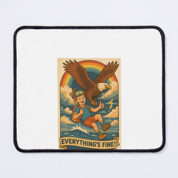 Item preview, Everything is Fine! Boy on flying eagle t-shirt designed and sold by iansartwork.