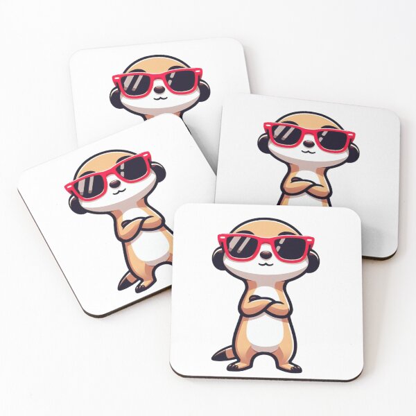 Item preview, Cartoon Meerkat with Red Sunglasses – Cool Summer Animal Vibe designed and sold by Confuzz1ed.