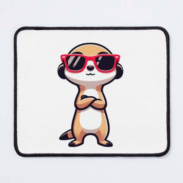 Item preview, Cartoon Meerkat with Red Sunglasses – Cool Summer Animal Vibe designed and sold by Confuzz1ed.