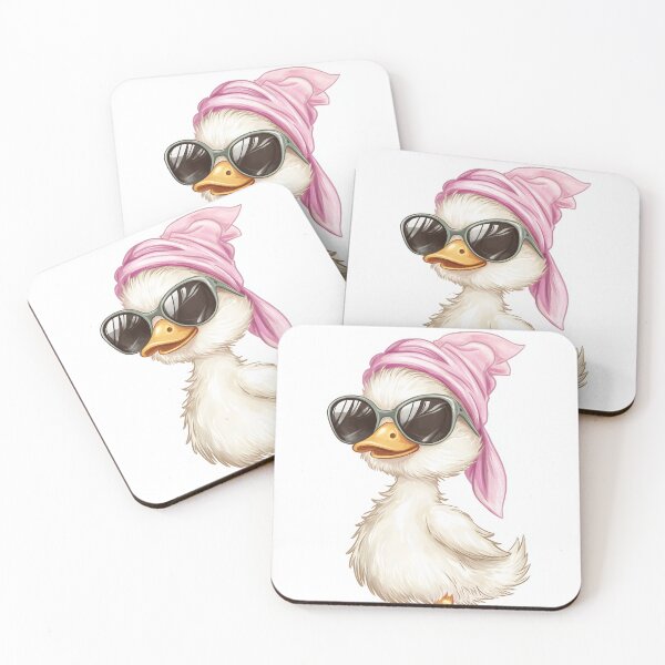 Item preview, Stylish Duck Diva – Cute Fashion Duck with Shades & Scarf designed and sold by ArtfullyJua.