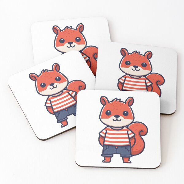 Item preview, Cheerful Cartoon Squirrel in Striped Jumper – Cute Dressed-Up Animal designed and sold by Confuzz1ed.