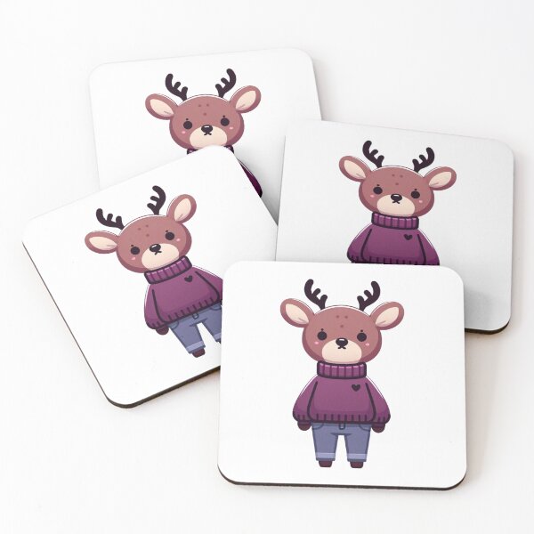 Item preview, Cartoon Deer in Cozy Sweater – Soft and Stylish Animal Character designed and sold by Confuzz1ed.