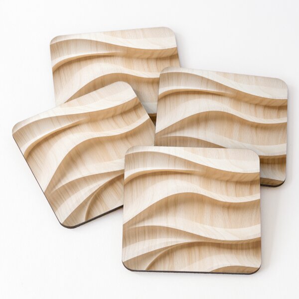 Item preview, Curved wooden panel with wave design designed and sold by anytka.