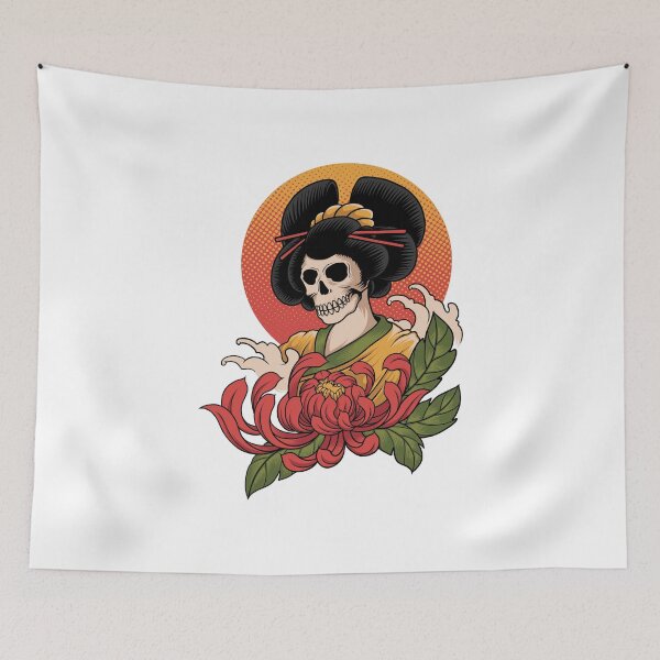 Item preview, Geysha skull oriental mythology designed and sold by Joncasmiart.