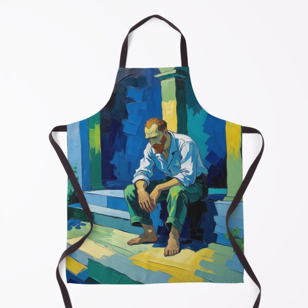 Item preview, Melancholy Man on Stone Steps designed and sold by Rue Market.