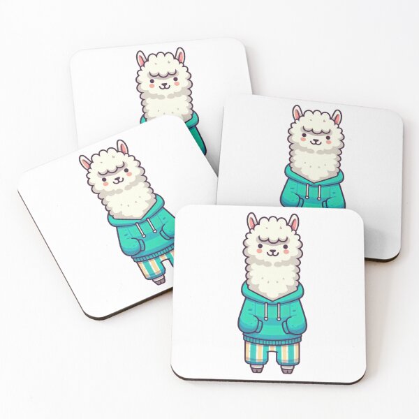 Item preview, Cartoon Alpaca in Turquoise Hoodie – Quirky and Cute Dressed Animal designed and sold by Confuzz1ed.