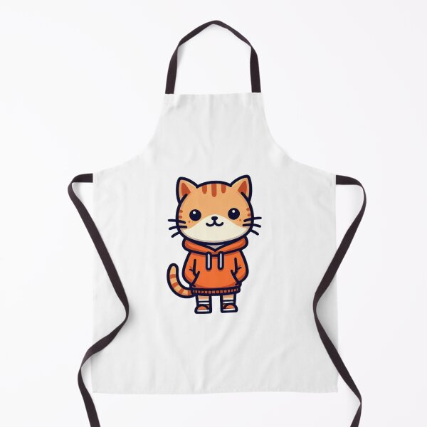 Item preview, Cute Cartoon Cat in Bright Orange Hoodie – Stylish Animal Character designed and sold by Confuzz1ed.