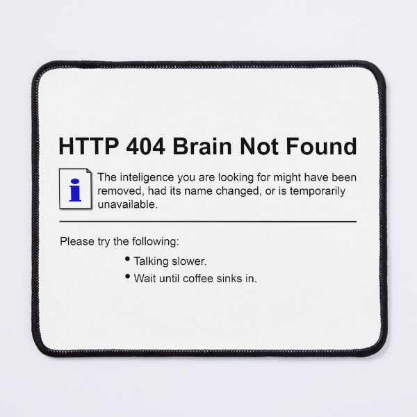 Item preview, HTTP 404 Brain Not Found designed and sold by maniacreations.